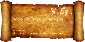 Mozolányi Szabolcs névjegykártya